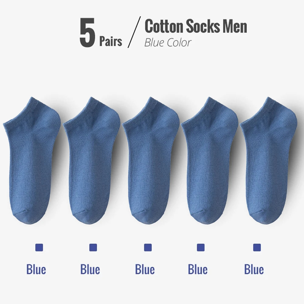 95% Combed Cotton Socks Men Business Dress Short Socks Soft Breathable Spring Summer Colorful Sock for Man 5Pairs/Lot Ankle Sock