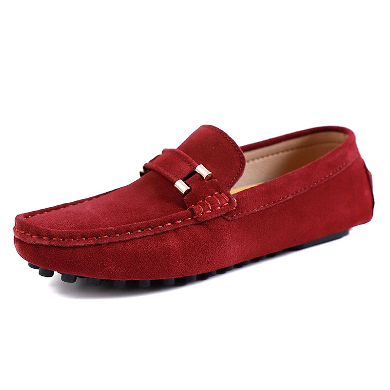 Tide Men’s Business Moccasin Shoes – Black, Blue & Red Casual Luxury Loafers (Size 38-47)