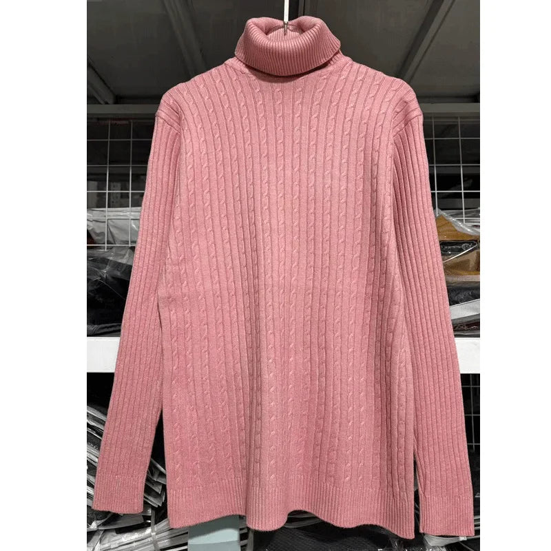 Men’s Winter Turtleneck Sweater – Thick Warm Slim Fit Knitwear with Double Collar