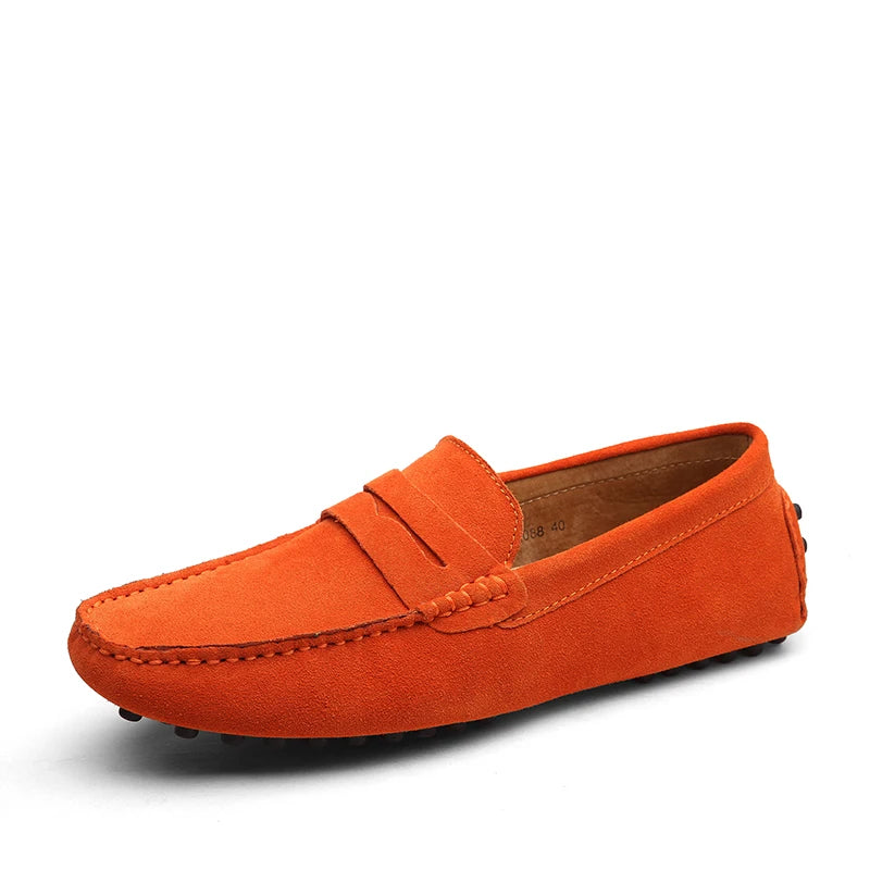 Men’s High-Quality Leather Loafers – Casual Moccasins Slip-On Flats for Driving & Fashion (Size 38-49)