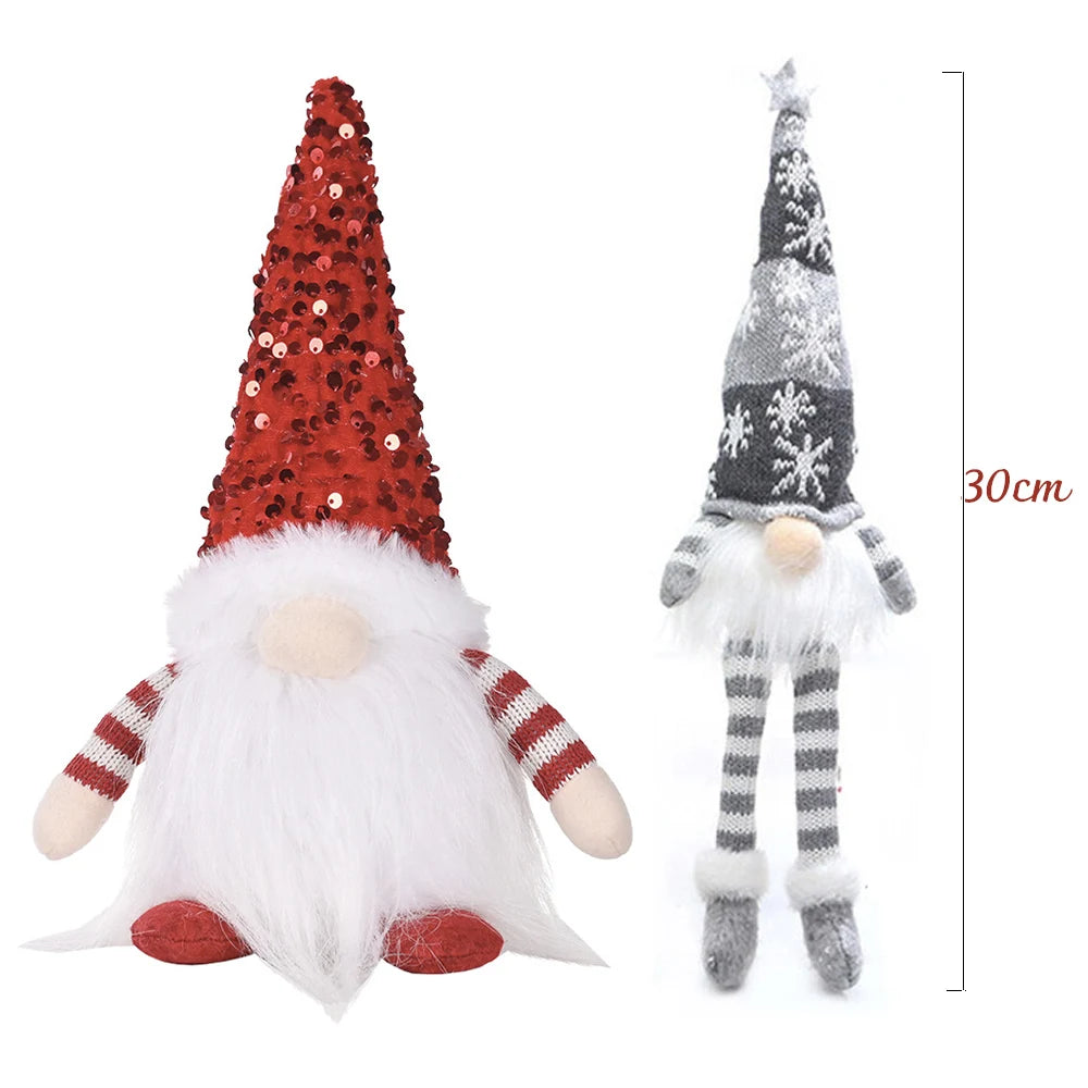 30Cm Glowing Gnome Christmas Decorations Faceless Plush Dolls Elf Home Ornaments Navidad New Year Gift