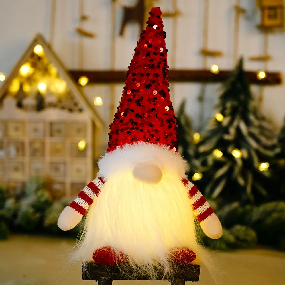 30Cm Glowing Gnome Christmas Decorations Faceless Plush Dolls Elf Home Ornaments Navidad New Year Gift