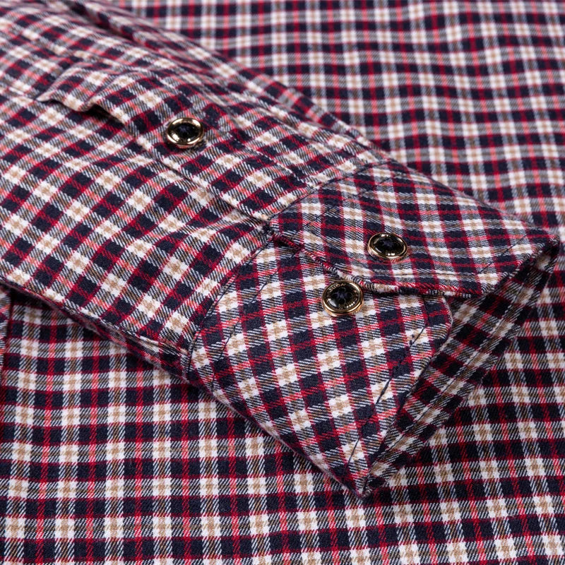 Men’s Soft Cotton Flannel Plaid Shirt – Long Sleeve Regular Fit Brushed Casual Shirt with Single Chest Pocket