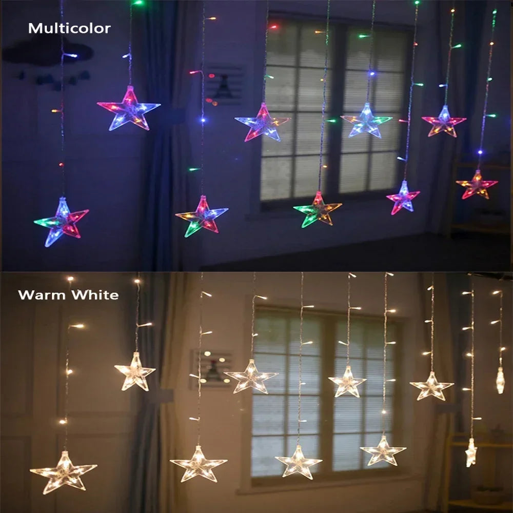 Christmas Decoration Festoon String Lights Fairy Garland Curtain Outdoor Indoor Decor for Holiday New Year Decoration