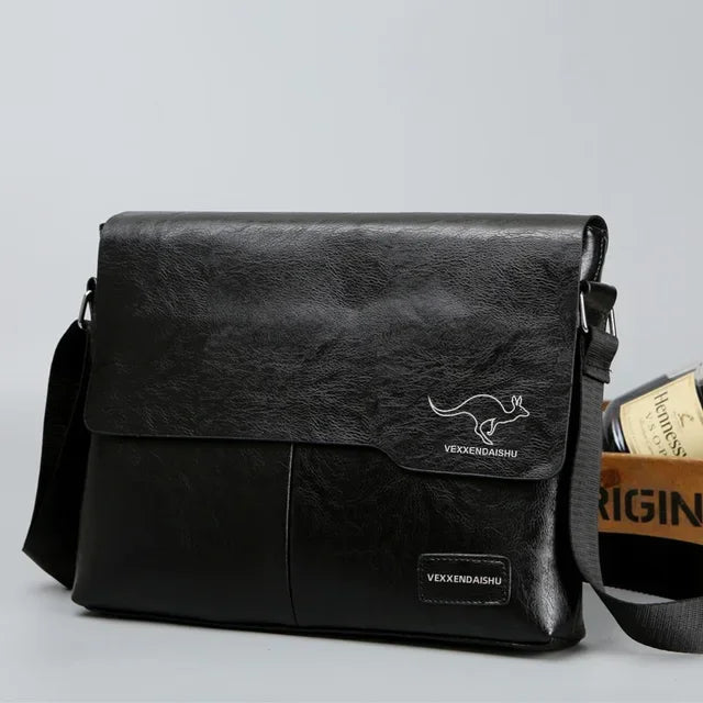 Luxury Leather Men’s Shoulder Bag for iPad – Business Handbag & Messenger Bag
