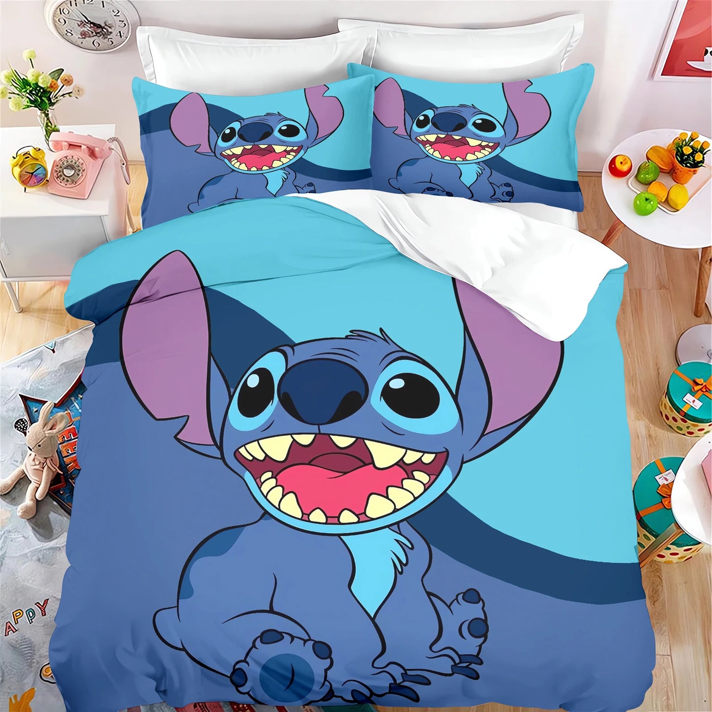 Stitch Cartoon Kids Duvet Cover Set – Anime Bedding Twin Size (No Filling), 100% Polyester – Multiple Sizes