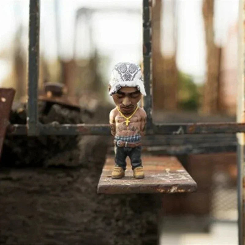 Tupac Figurine - Iconic Rapper Statue for Hip Hop Fans | Cool Desktop Ornament for Home, Office, or Living Room Decor