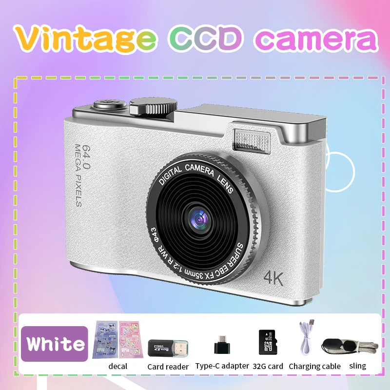 4K 64MP Digital Camera - Photography Camera, Video Camcorder for Kids, Adults & Beginners