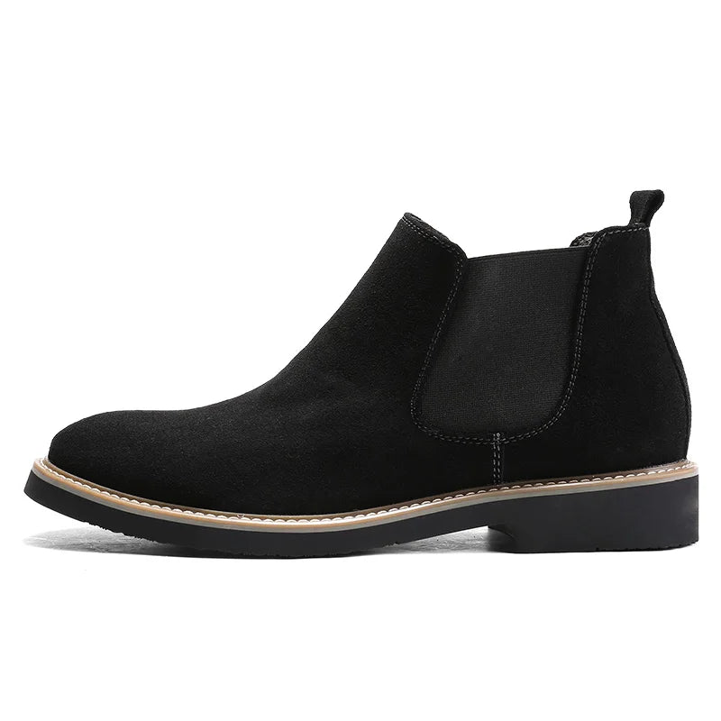 Men’s Suede Leather Chelsea Boots – High-Quality Autumn Ankle Boots, Slip-On Style Footwear