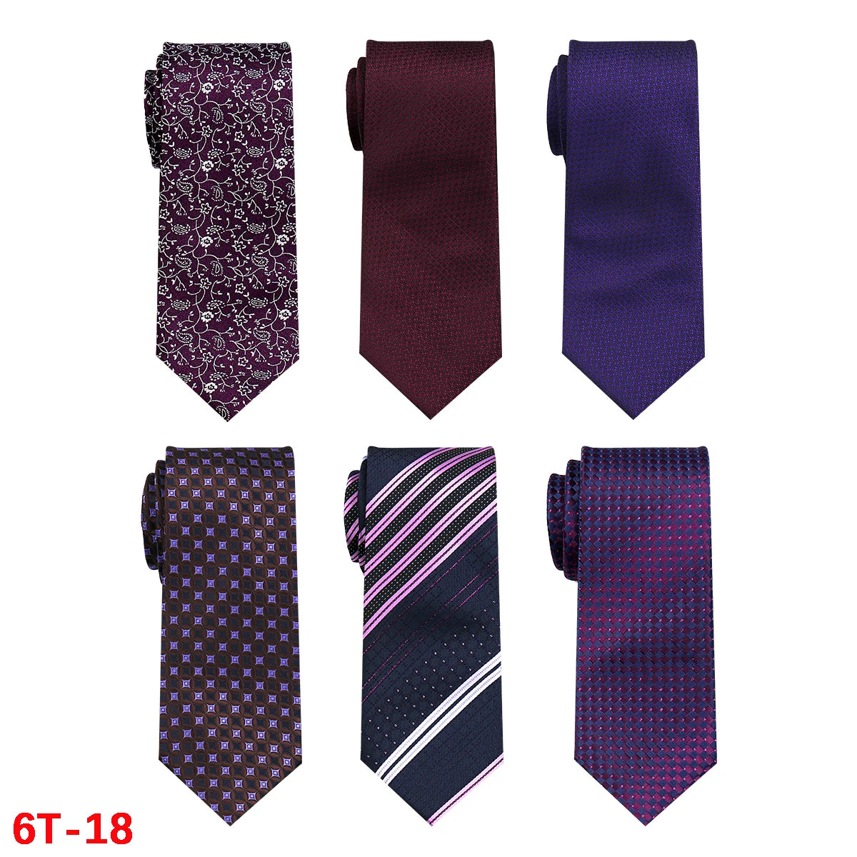 6-Pack Classic Woven Jacquard Men’s Ties – Business & Wedding Necktie Set | Formal Accessories for Workplace or Gift