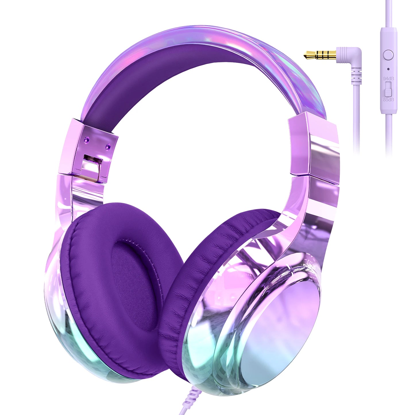 Kids Headphones Wired 3.5Mm Jack Stylish Foldable Children'S Gaming Headset with Mic for Iphone Computer Tablet PC Girls Gifts