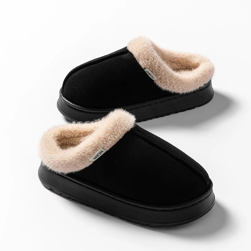 Fashion Women’s Fluffy Slippers – Thick EVA Sole, Anti-Slip & Warm ladies Winter House Slippers