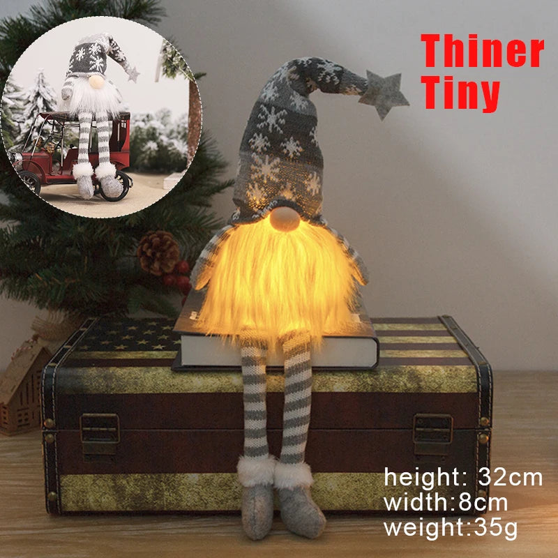 30Cm Glowing Gnome Christmas Decorations Faceless Plush Dolls Elf Home Ornaments Navidad New Year Gift