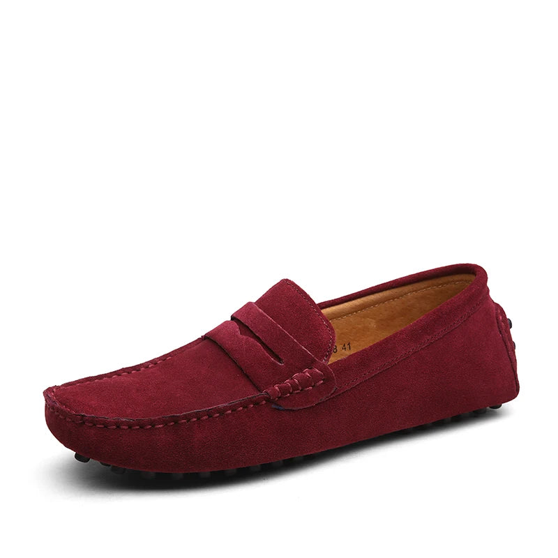 Men’s High-Quality Leather Loafers – Casual Moccasins Slip-On Flats for Driving & Fashion (Size 38-49)