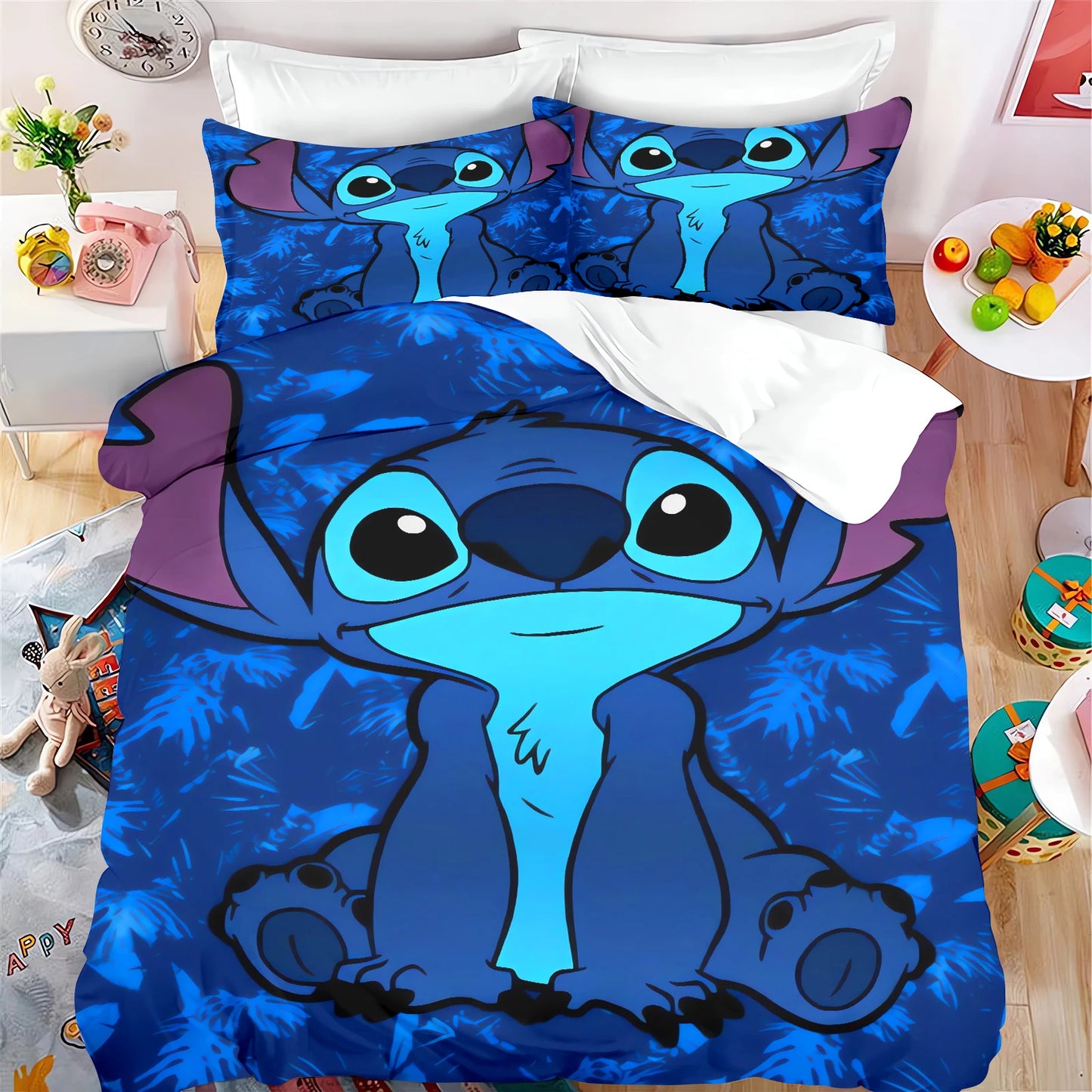 Stitch Cartoon Kids Duvet Cover Set – Anime Bedding Twin Size (No Filling), 100% Polyester – Multiple Sizes