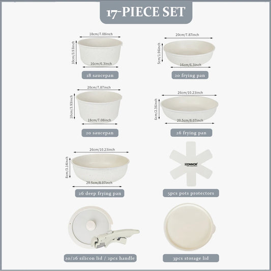 Non-Stick Die-Cast Aluminum Cookware Pot Set – Induction Compatible Kitchenware