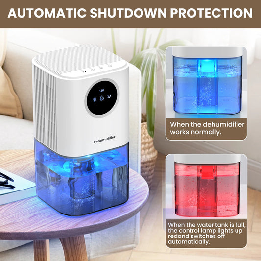 35oz Portable Dehumidifier – Quiet Operation with Colorful Night Light & Timer, Mini Air Moisture Absorber for Bedroom, Bathroom, Office