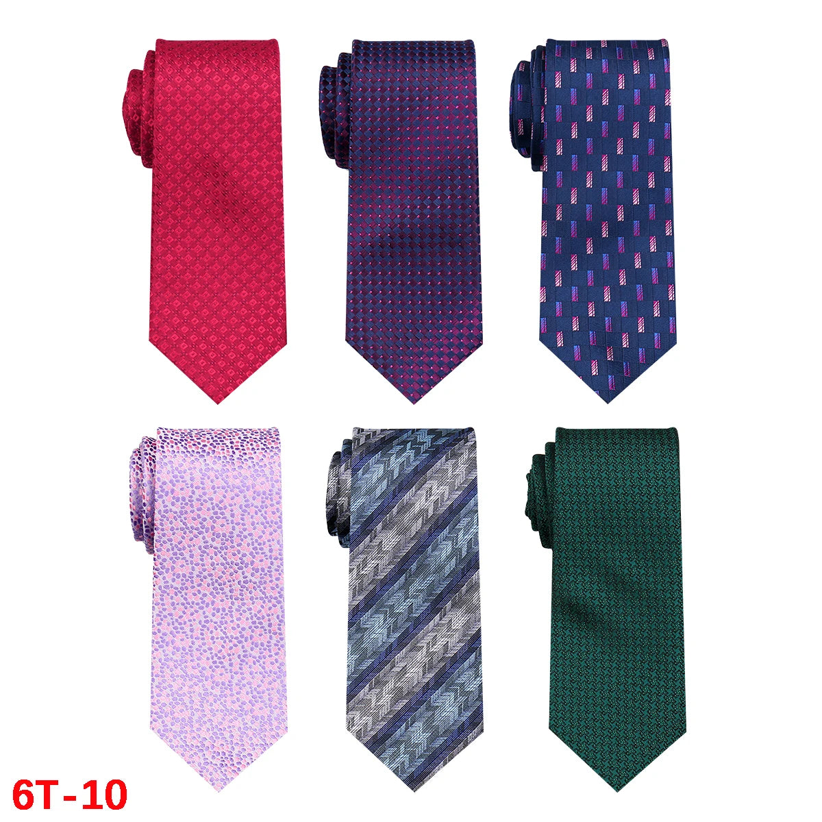 6-Pack Classic Woven Jacquard Men’s Ties – Business & Wedding Necktie Set | Formal Accessories for Workplace or Gift