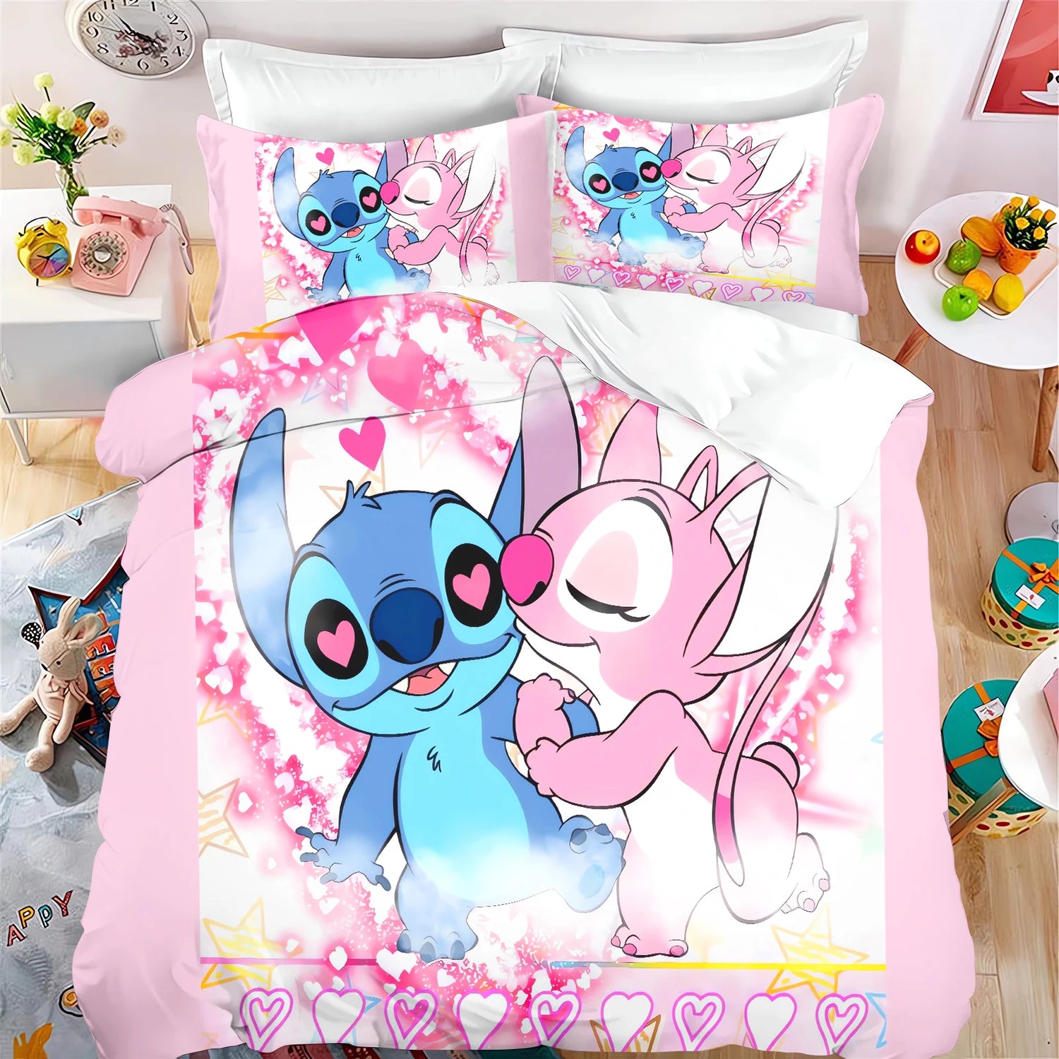 Stitch Cartoon Kids Duvet Cover Set – Anime Bedding Twin Size (No Filling), 100% Polyester – Multiple Sizes
