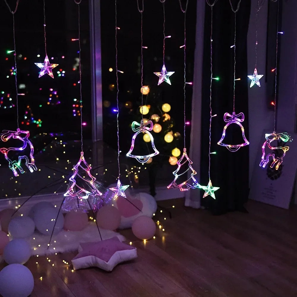Christmas Decoration Festoon String Lights Fairy Garland Curtain Outdoor Indoor Decor for Holiday New Year Decoration