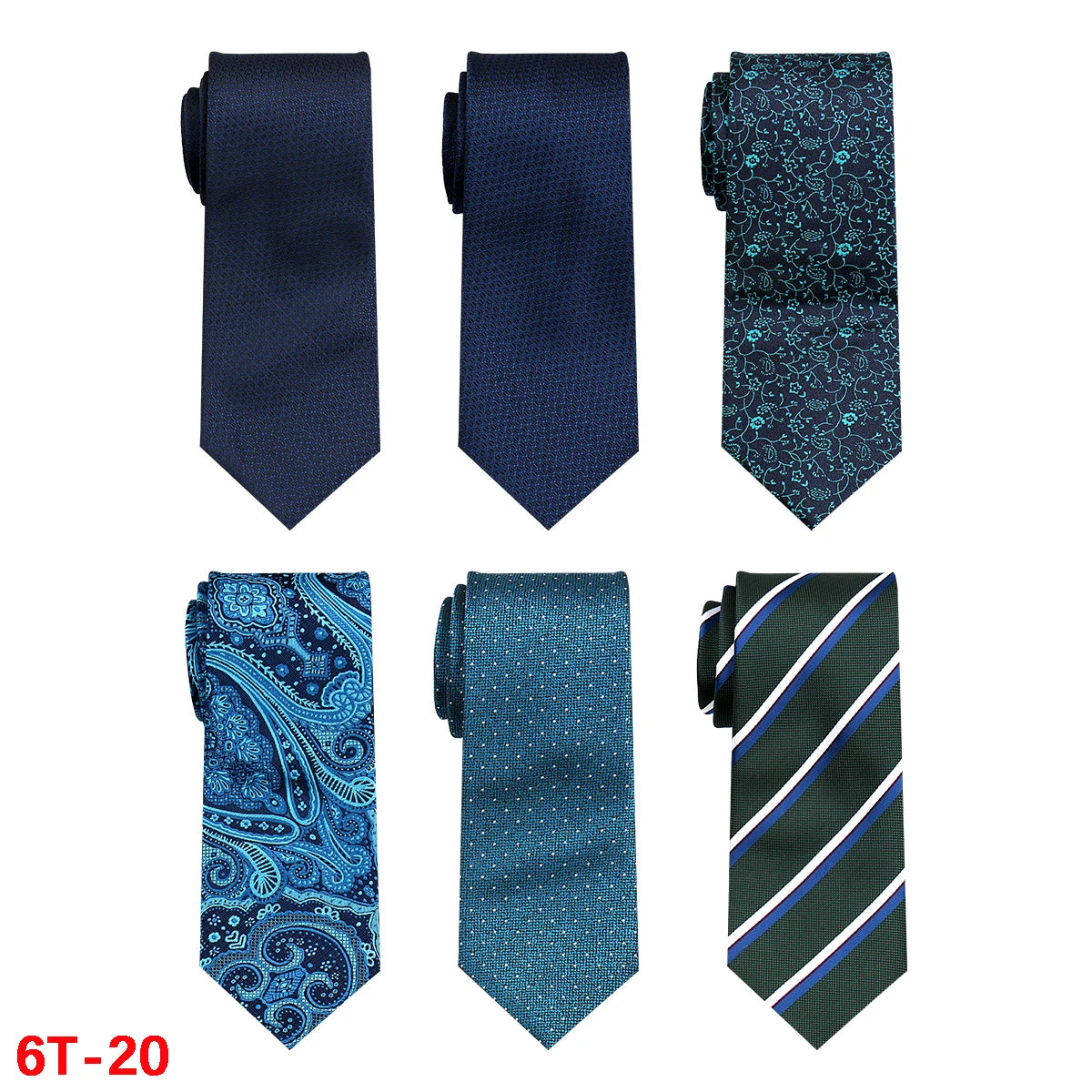 6-Pack Classic Woven Jacquard Men’s Ties – Business & Wedding Necktie Set | Formal Accessories for Workplace or Gift
