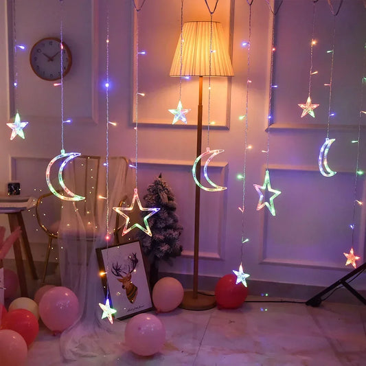 Christmas Decoration Festoon String Lights Fairy Garland Curtain Outdoor Indoor Decor for Holiday New Year Decoration