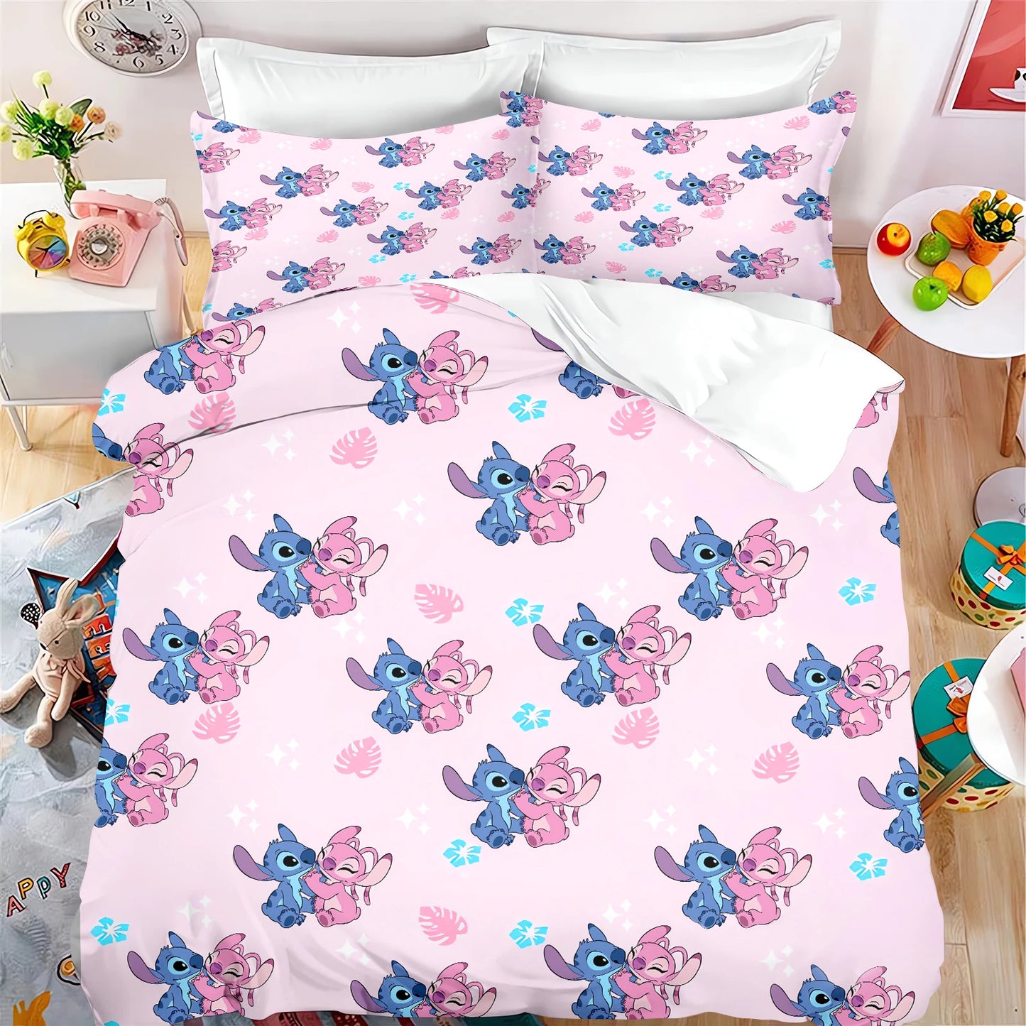 Stitch Cartoon Kids Duvet Cover Set – Anime Bedding Twin Size (No Filling), 100% Polyester – Multiple Sizes