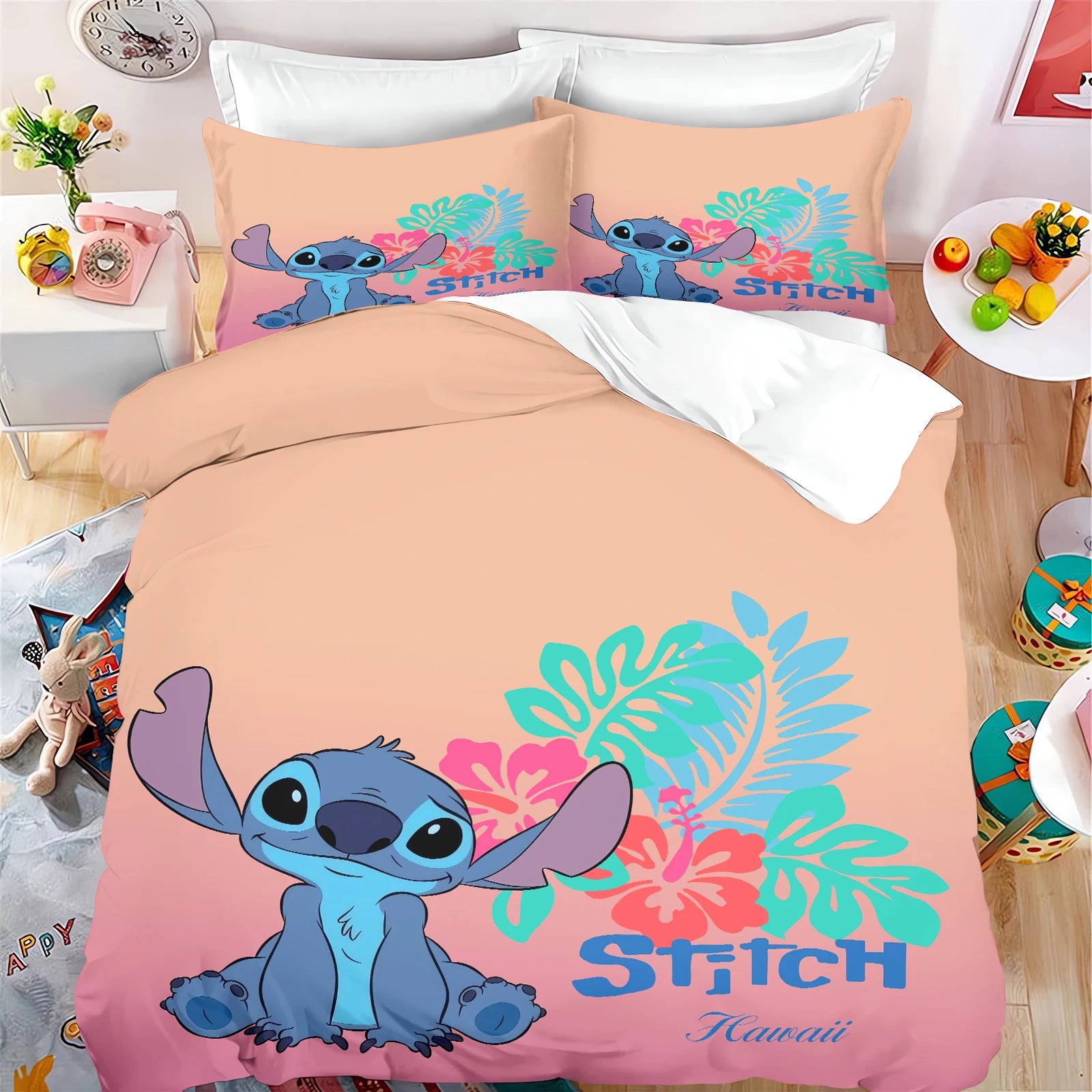 Stitch Cartoon Kids Duvet Cover Set – Anime Bedding Twin Size (No Filling), 100% Polyester – Multiple Sizes