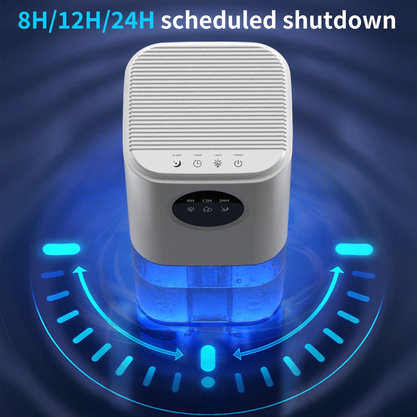 35oz Portable Dehumidifier β Quiet Operation with Colorful Night Light & Timer, Mini Air Moisture Absorber for Bedroom, Bathroom, Office