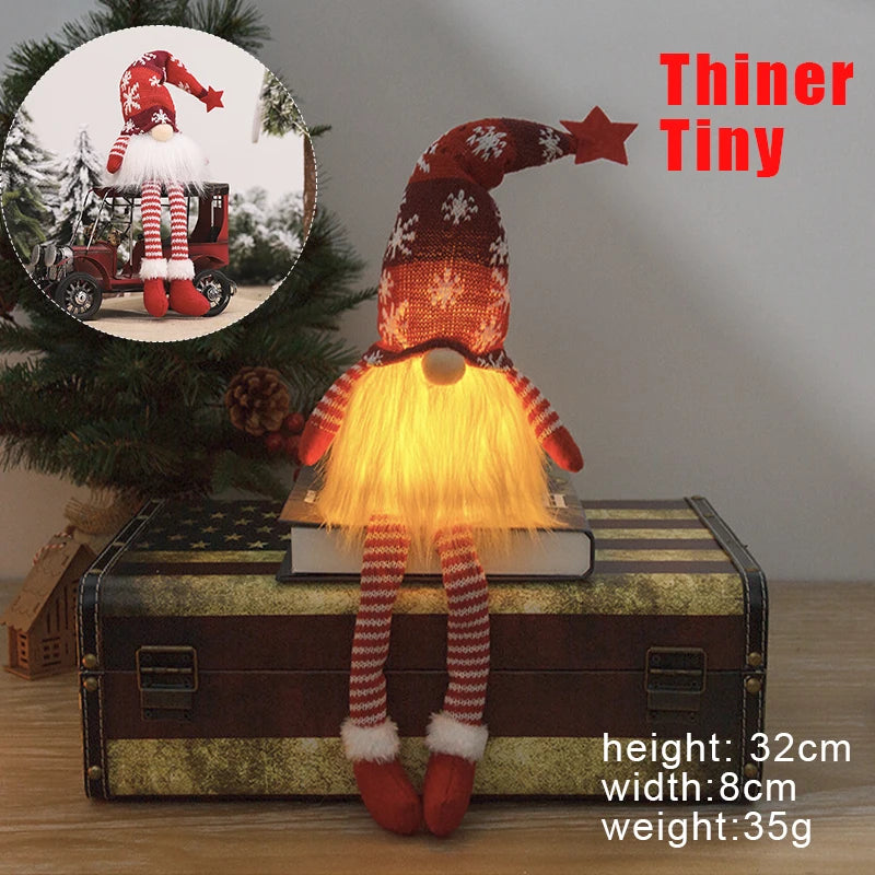 30Cm Glowing Gnome Christmas Decorations Faceless Plush Dolls Elf Home Ornaments Navidad New Year Gift