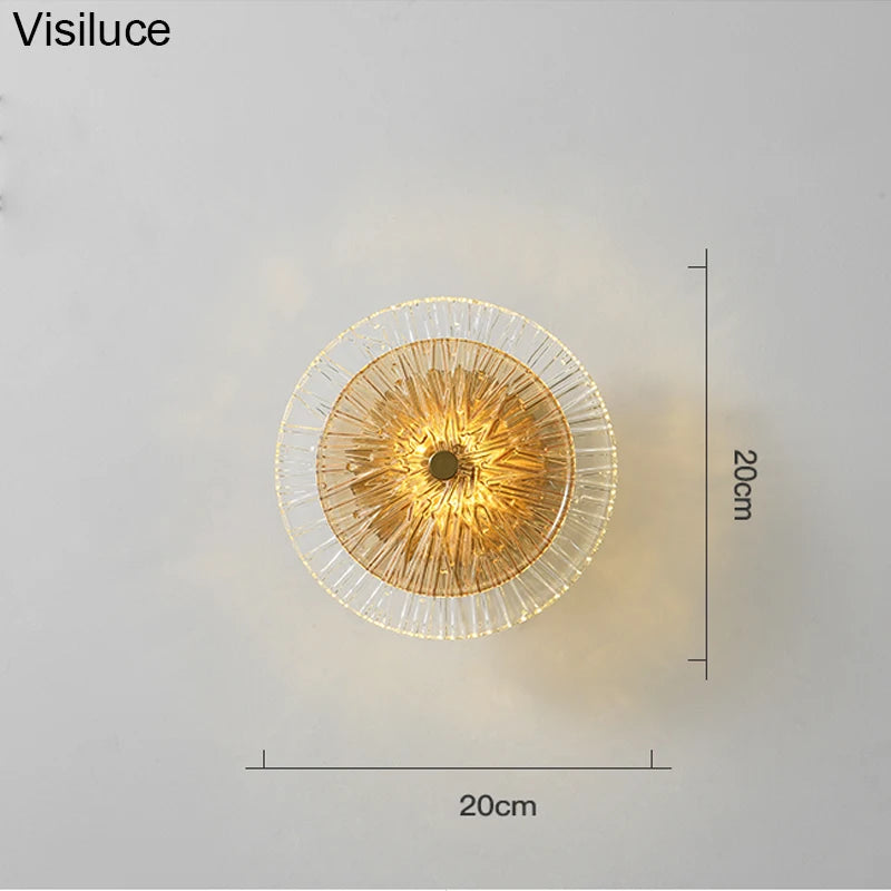 Modern Nordic round Glass LED Lights Wall Lamp Combination for Living Room TV Background Bedside Corridor