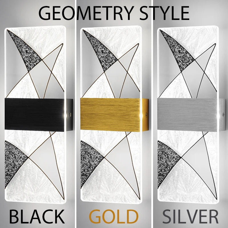 Chinese Style Enamel Acrylic LED Indoor Wall Lamp 6W Bedside Lights Modern Sconce Lamp for Bedroom Living Room