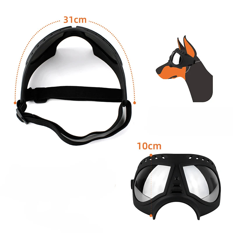 Pet Dog Goggles Sunglasses Anti-Uv Sun Glasses Eye Wear Protection Waterproof Windproof for Large Dogs