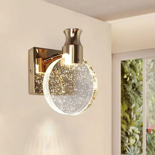 Nordic Simple LED Wall Lamp Crystal Glass Bubble Mirror Front Light Hallway Aisle Living Room Bedroom Dressing Table Wall Lights