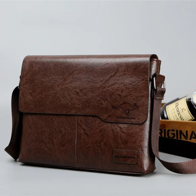 Luxury Leather Men’s Shoulder Bag for iPad – Business Handbag & Messenger Bag