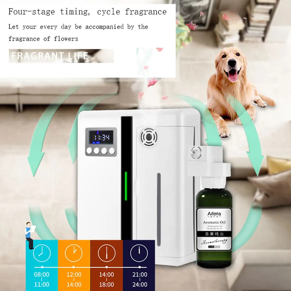 Scent Machine Aroma Diffuser Wall-Mounted Hotel 160ML with Fan for Large Area Hotel Lobby & Home Fragrance