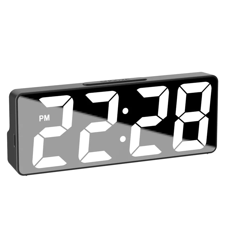 Digital Clock LED Alarm Clock Bedroom Electronic Desktop Clock with Temperature Display Adjustable Brightness 12/24 Hours