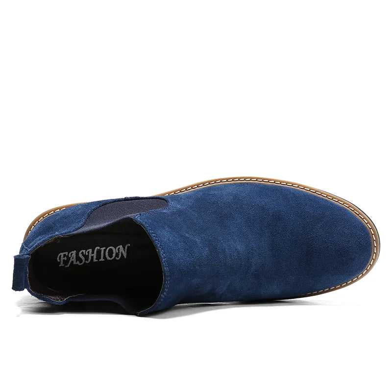 Men’s Suede Leather Chelsea Boots – High-Quality Autumn Ankle Boots, Slip-On Style Footwear