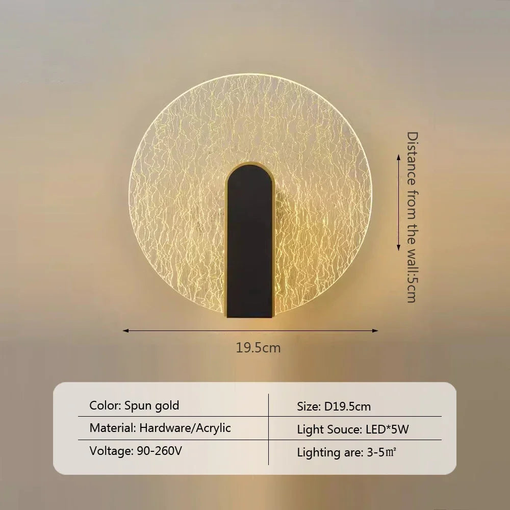Nordic LED Wall Lamp Creative Wall Sconce Acrylic Lampshade for Bedroom Stairway Wall Light LED Bedside Decorative Lamp