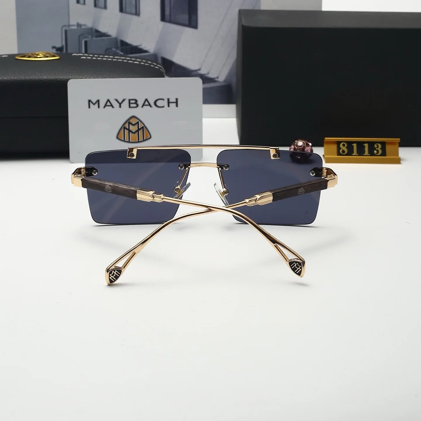 Maybach Frameless Luxury Sunglasses – Sleek UV Goggles for S-Class S450–S680, GLS480, GLS600 – Unisex High-End Car Eyewear