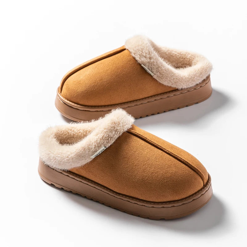 Fashion Women’s Fluffy Slippers – Thick EVA Sole, Anti-Slip & Warm ladies Winter House Slippers