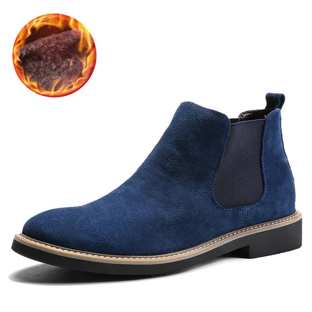 Men’s Suede Leather Chelsea Boots – High-Quality Autumn Ankle Boots, Slip-On Style Footwear