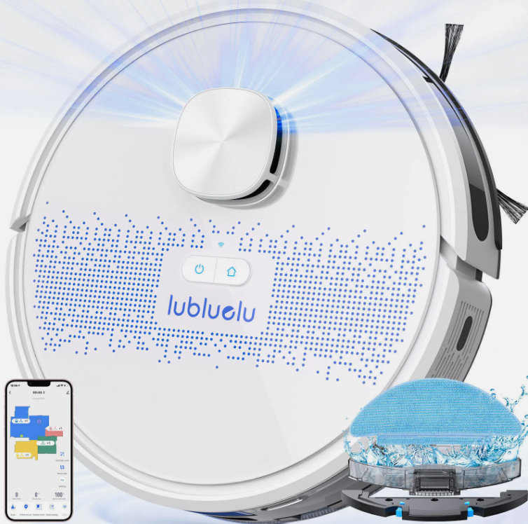 Laser Robot Vacuum Cleaner & Mop - 4000Pa Suction, Precision Mapping, Self-Charging, WiFi/App Control, Smart Navigation - Ideal for Pet Hair & Carpets BRANDED