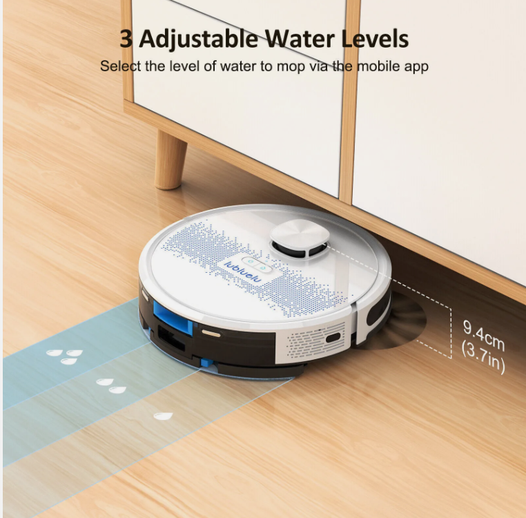 Laser Robot Vacuum Cleaner & Mop - 4000Pa Suction, Precision Mapping, Self-Charging, WiFi/App Control, Smart Navigation - Ideal for Pet Hair & Carpets BRANDED