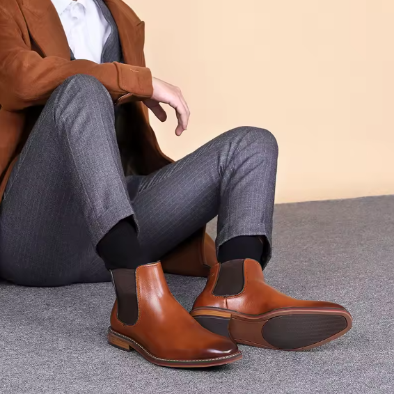 Handmade Men's Genuine Cow Leather Chelsea Boots – Formal Dress & Business Party Shoes | Spring/Autumn Classic She Era