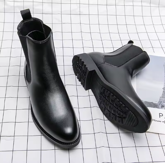 Luxury British Style Men’s Chelsea Boots – Split Leather Dress Shoes for Business, Wedding & Formal Events | Waterproof, Handmade BRANDED