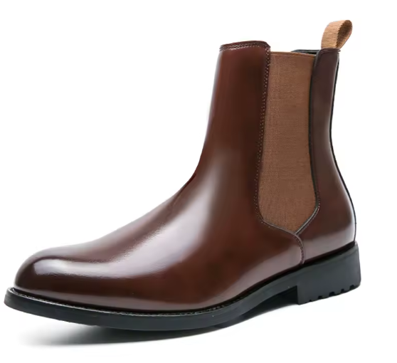 Luxury British Style Men’s Chelsea Boots – Split Leather Dress Shoes for Business, Wedding & Formal Events | Waterproof, Handmade BRANDED