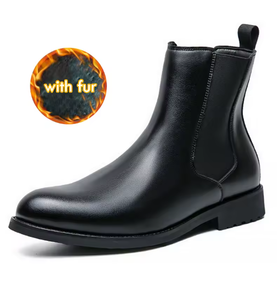 Luxury British Style Men’s Chelsea Boots – Split Leather Dress Shoes for Business, Wedding & Formal Events | Waterproof, Handmade BRANDED