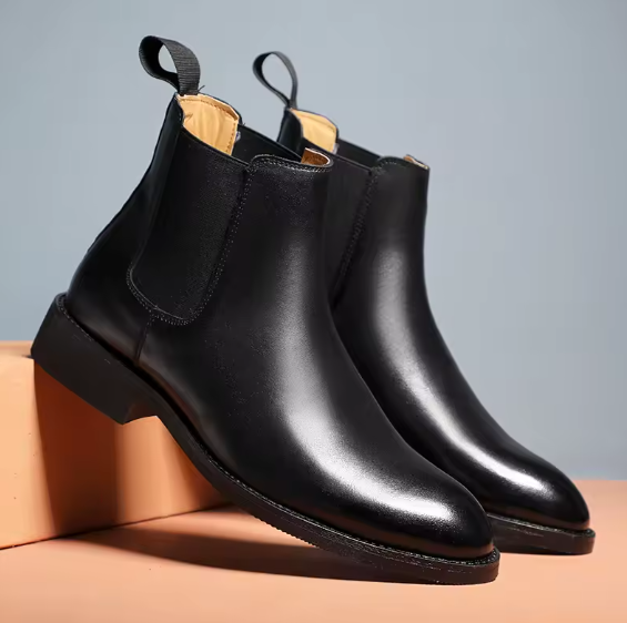 Men’s Classic Genuine Leather Chelsea Boots – Retro British Style Ankle Boots | High-Top Winter Slip-On Shoes Be-Better