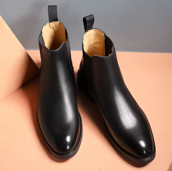 Men’s Classic Genuine Leather Chelsea Boots – Retro British Style Ankle Boots | High-Top Winter Slip-On Shoes Be-Better